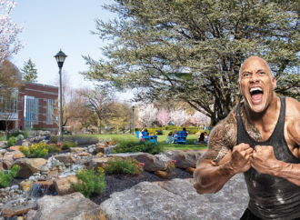 Dwayne “The Rock” Johnson builds a garden at Etown College