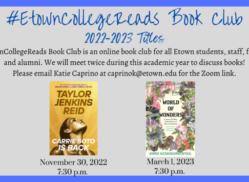 #EtownCollegeReads provides a club for everyone this fall semester