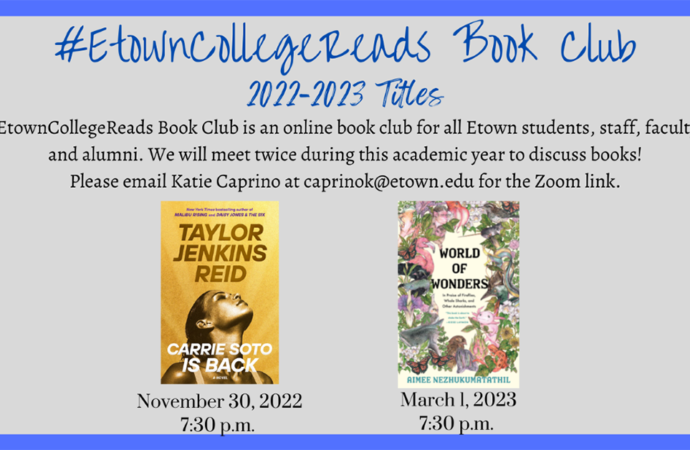 #EtownCollegeReads provides a club for everyone this fall semester