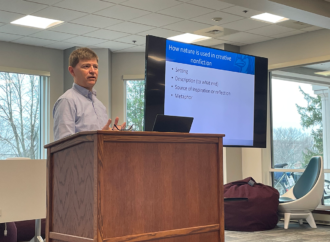 Professor presents on writing about nature