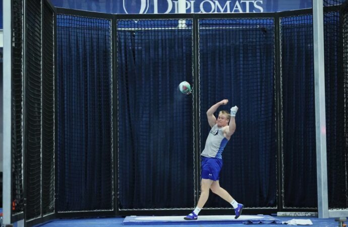 Shot putter steps into the circle for first time, sets records