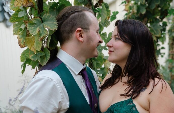 Two Elizabethtown College students celebrate happily ever after with the help of professors.